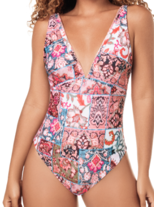 BOHO ONE PIECE SWIMSUIT TUMMY CONTROL